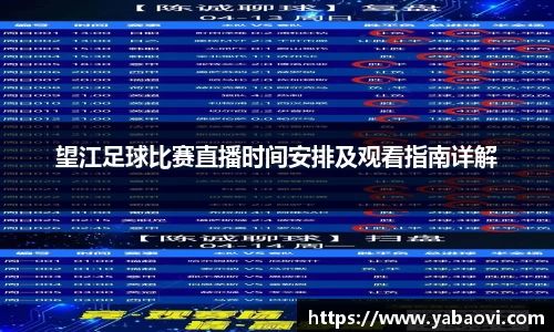 望江足球比赛直播时间安排及观看指南详解